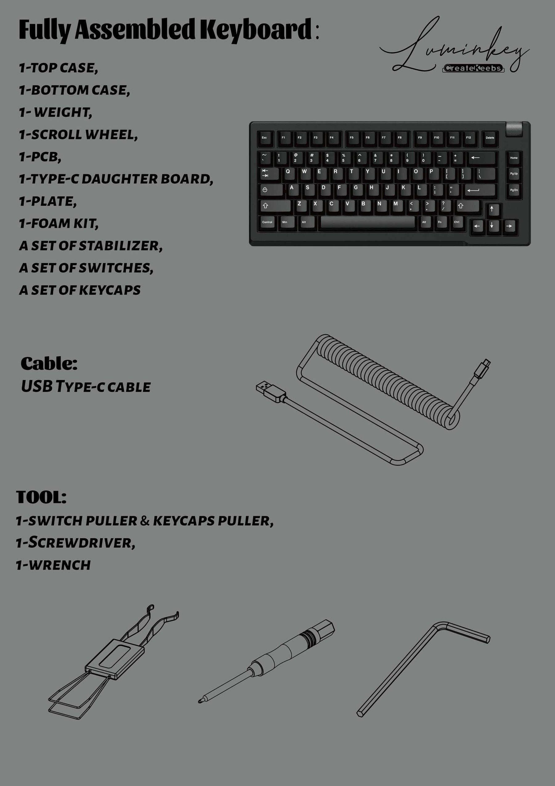 CreateKeebs LuminKey75 Keyboard Kit
