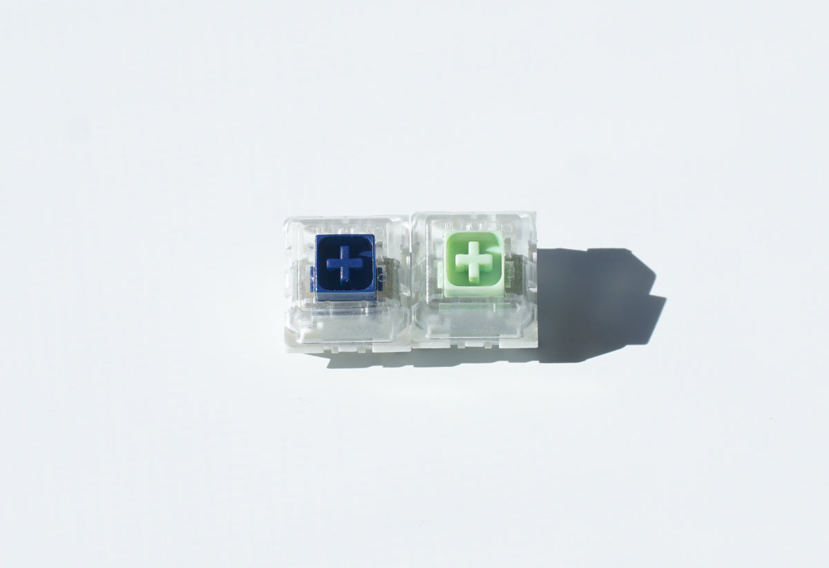 Kailh and Novelkeys Thick Click Navy and Jade BOX Switches