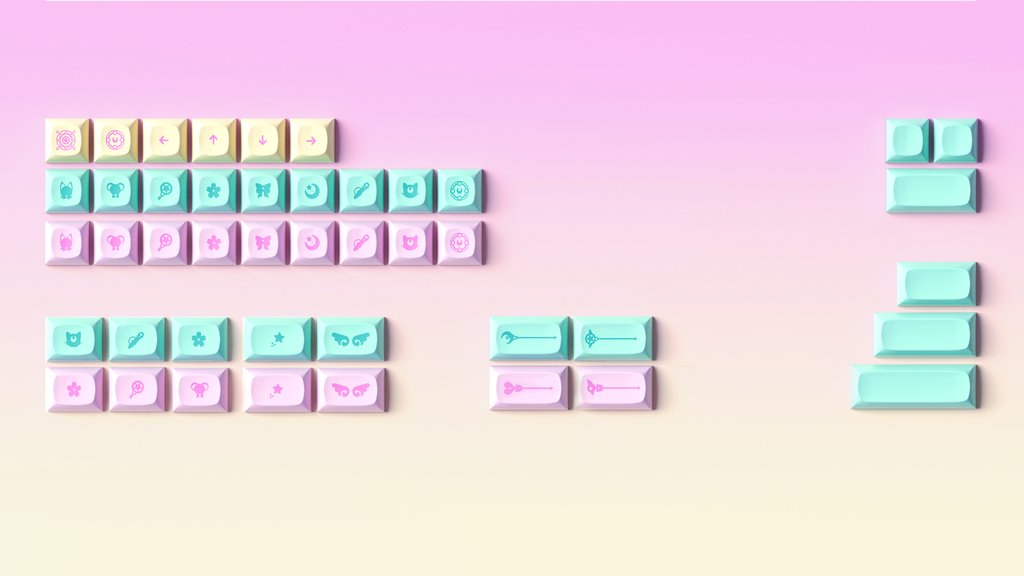 DSA Magic Girl キーキャップ Alphas,TKL,Ortho DSA Magic Girl Keycaps by Mintlodica® ❀ Bring joy to your